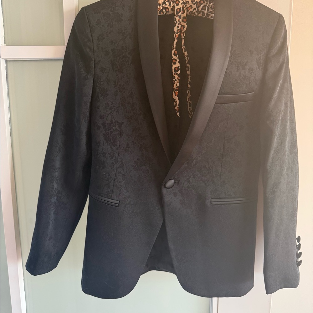 Stylish Black Floral Kids Blazer